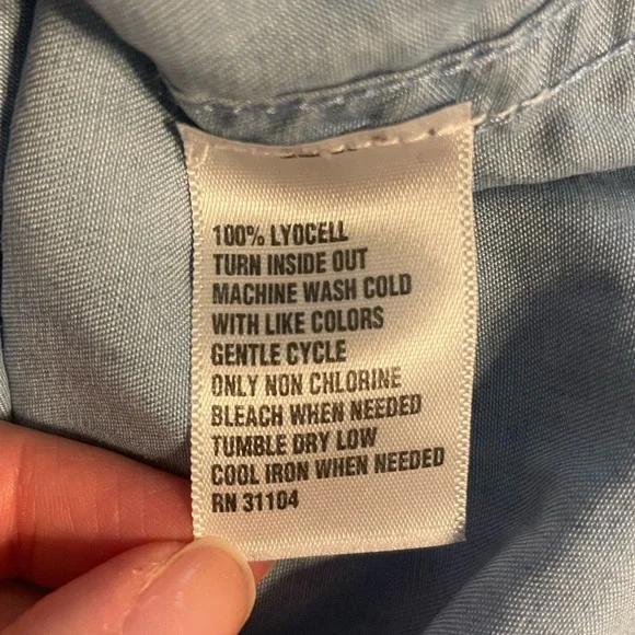 Lightweight Button Down “Denim” Top - Picture 6 of 6